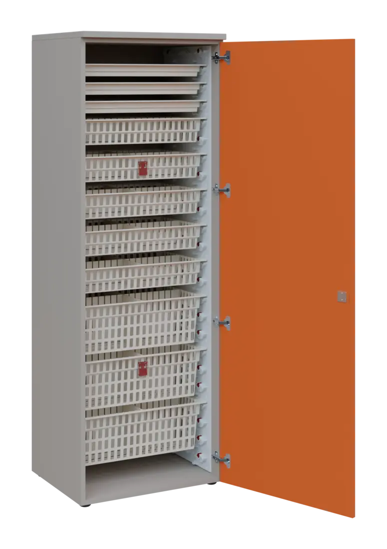 EUROMEDICA D - 66 ABS skříň léková boxová, 1-dveřová, pravá, 1950x660x535, korpus šedý, dvířka manda